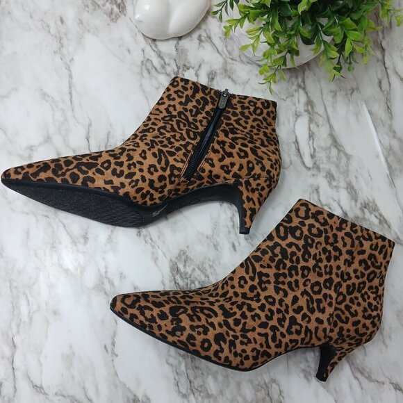 CIRCUS SAM EDELMAN KIRBY Kitten Heel Ankle Boots Women's Leopard Print Size 8 - Picture 5 of 10
